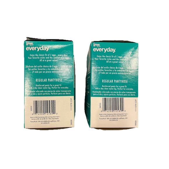 Leggs Everyday Regular Pantyhose Size B Nude Lot 2 Box 4 Pair In Box‎ Sheer Toe - Picture 6 of 6